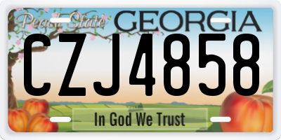 GA license plate CZJ4858