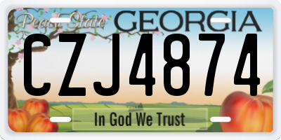 GA license plate CZJ4874