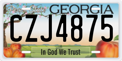 GA license plate CZJ4875