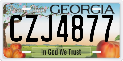 GA license plate CZJ4877