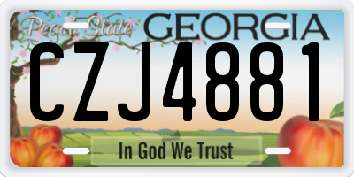 GA license plate CZJ4881