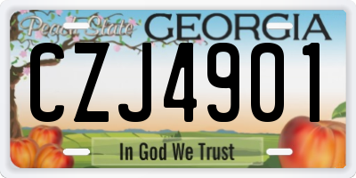 GA license plate CZJ4901