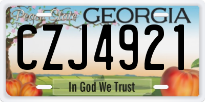 GA license plate CZJ4921
