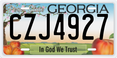 GA license plate CZJ4927
