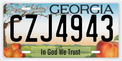 GA license plate CZJ4943