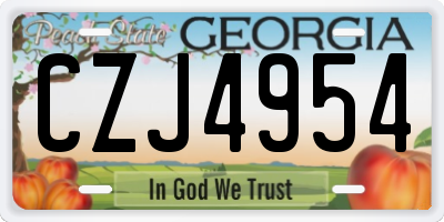 GA license plate CZJ4954