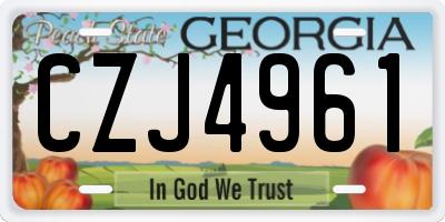 GA license plate CZJ4961
