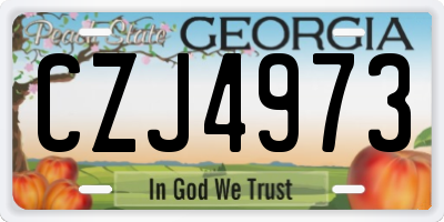 GA license plate CZJ4973