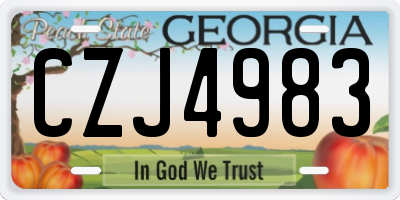 GA license plate CZJ4983