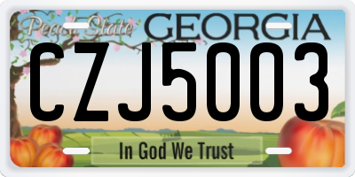 GA license plate CZJ5003