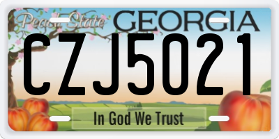 GA license plate CZJ5021