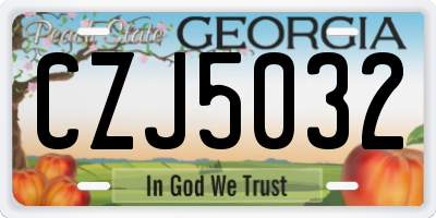 GA license plate CZJ5032