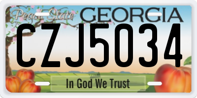 GA license plate CZJ5034
