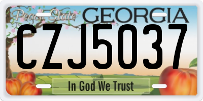 GA license plate CZJ5037