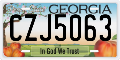 GA license plate CZJ5063