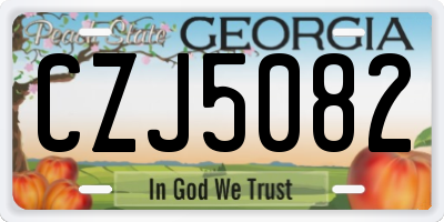 GA license plate CZJ5082