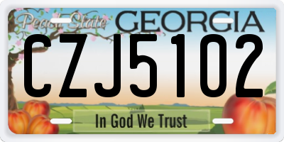GA license plate CZJ5102