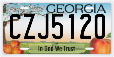 GA license plate CZJ5120