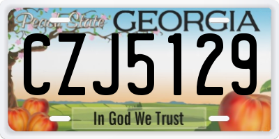 GA license plate CZJ5129
