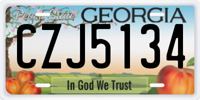 GA license plate CZJ5134