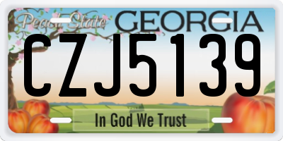 GA license plate CZJ5139