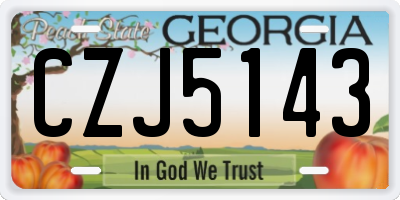 GA license plate CZJ5143