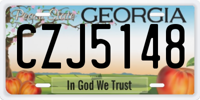 GA license plate CZJ5148