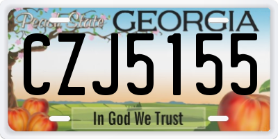 GA license plate CZJ5155
