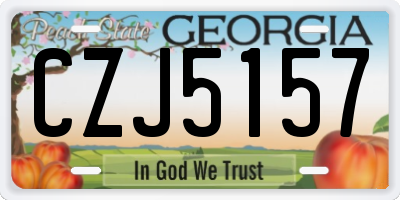 GA license plate CZJ5157
