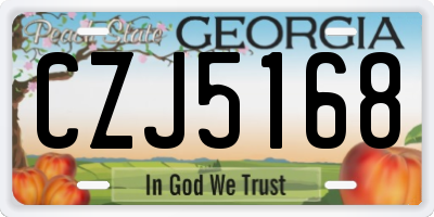 GA license plate CZJ5168