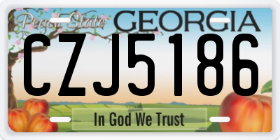 GA license plate CZJ5186