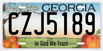 GA license plate CZJ5189