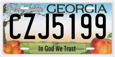 GA license plate CZJ5199