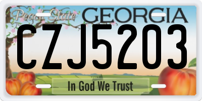 GA license plate CZJ5203