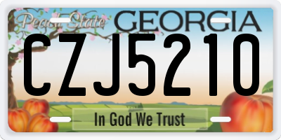 GA license plate CZJ5210