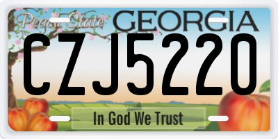 GA license plate CZJ5220