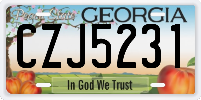 GA license plate CZJ5231