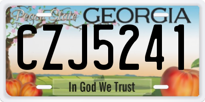 GA license plate CZJ5241