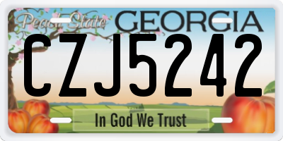 GA license plate CZJ5242