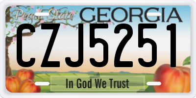 GA license plate CZJ5251