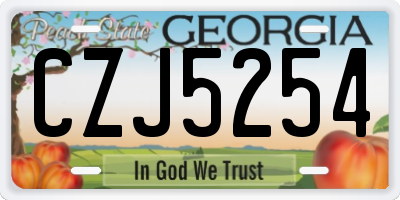 GA license plate CZJ5254
