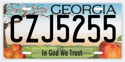 GA license plate CZJ5255