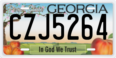GA license plate CZJ5264