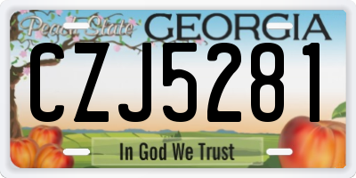 GA license plate CZJ5281