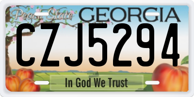GA license plate CZJ5294