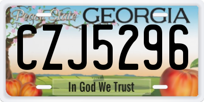 GA license plate CZJ5296