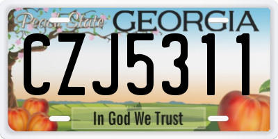 GA license plate CZJ5311