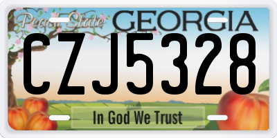 GA license plate CZJ5328