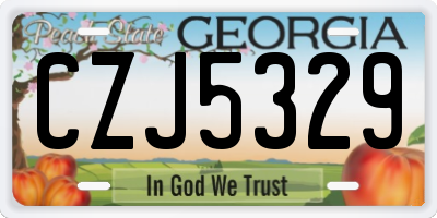 GA license plate CZJ5329