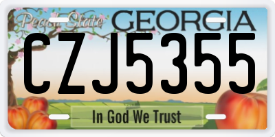 GA license plate CZJ5355